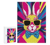 Jigsaw Puzzles for Adults300 PCS Cool Bunny Pop Art Adult Puzzles Brain Teaser Game Home Decoration Help The Brain Exercise 300 PCS