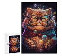 Jigsaw Puzzles for Adults300 PCS Cosmic Bubble Cat Art Print Jigsaw for Adults Brain Teaser Game Pattern Assembly Unique Birthday And Gifts 300 PCS