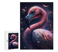 Jigsaw Puzzles for Adults300 PCS Cosmic Flamingo Artwork Jigsaw for Adults Brain Teaser Game Pattern Assembly Unique Birthday And Gifts 300 PCS