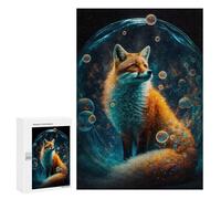 Jigsaw Puzzles for Adults300 PCS Cosmic Fox Portrait Puzzle for Adults Fun Games Wall Decoration Deal As Gifts for The Whole Family 300 PCS