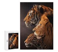 Jigsaw Puzzles for Adults300 PCS Cougar, Lion, Tiger Feline Majesty Puzzle for Adults Fun Games Wall Decoration Deal As Gifts for The Whole Family 300 PCS