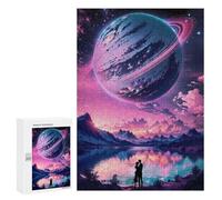 Jigsaw Puzzles for Adults300 PCS Couple Under Saturn Planet Jigsaw for Adults Brain Teaser Game Pattern Assembly Unique Birthday And Gifts 300 PCS