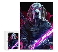 Jigsaw Puzzles for Adults300 PCS Dog Basset Hound Samurai with Katana Teenagers Puzzles Relaxing Games For Family Fun Fun Activities at Home 300 PCS