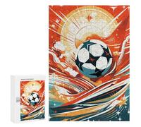 Jigsaw Puzzles for Adults300 PCS Dynamic Soccer Ball Artwork Adult Jigsaw Puzzles For Family Fun Fun Activities at Home Challenging Family Fun Game 300 PCS