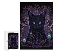 Jigsaw Puzzles for Adults300 PCS Enchanted Black Cat Illustration Puzzle for Adults Fun Games Wall Decoration Deal As Gifts for The Whole Family 300 PCS