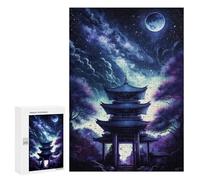 Jigsaw Puzzles for Adults300 PCS Enchanted Night Pagoda Scene Teenagers Puzzles Relaxing Games For Family Fun Fun Activities at Home 300 PCS