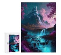 Jigsaw Puzzles for Adults300 PCS Enchanted Waterfall Landscape -5 Adult Jigsaw Puzzle Hands-on Game But Fun And Humorous Stress Reduction Gifts 300 PCS