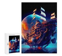Jigsaw Puzzles for Adults300 PCS Fantasy Sailing Ship in Space -1 Adult Jigsaw Puzzle Hands-on Game But Fun And Humorous Stress Reduction Gifts 300 PCS