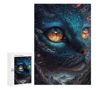 Jigsaw Puzzles for Adults300 PCS Flame-Filled Feline Fantasy Puzzle for Adults Fun Games Wall Decoration Deal As Gifts for The Whole Family 300 PCS