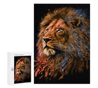 Jigsaw Puzzles for Adults300 PCS Flame of Courage Lion's Roar Puzzle for Adults Fun Games Wall Decoration Deal As Gifts for The Whole Family 300 PCS
