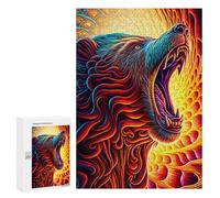 Jigsaw Puzzles for Adults300 PCS Flaming Bear Artwork Adult Jigsaw Puzzle Hands-on Game But Fun And Humorous Stress Reduction Gifts 300 PCS