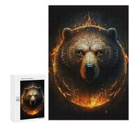 Jigsaw Puzzles for Adults300 PCS Flaming Bear Portrait Adult Jigsaw Puzzle Hands-on Game But Fun And Humorous Stress Reduction Gifts 300 PCS
