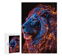 Jigsaw Puzzles for Adults300 PCS Flaming Lion Artwork Adult Jigsaw Puzzle Hands-on Game But Fun And Humorous Stress Reduction Gifts 300 PCS