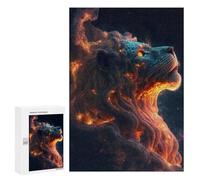 Jigsaw Puzzles for Adults300 PCS Flaming Lion Digital Art Puzzle for Adults Fun Games Wall Decoration Deal As Gifts for The Whole Family 300 PCS