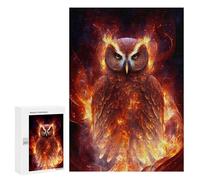 Jigsaw Puzzles for Adults300 PCS Flaming Owl Artwork -4 Puzzle for Adults Fun Games Wall Decoration Deal As Gifts for The Whole Family 300 PCS