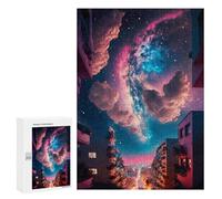 Jigsaw Puzzles for Adults300 PCS Galactic Cityscape -3 Puzzle for Adults Fun Games Wall Decoration Deal As Gifts for The Whole Family 300 PCS