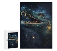 Jigsaw Puzzles for Adults300 PCS Galactic Crocodile Art Print-17 Teenagers Puzzles Relaxing Games For Family Fun Fun Activities at Home 300 PCS
