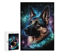 Jigsaw Puzzles for Adults300 PCS Galactic German Shepherd Art Print -4 Jigsaw for Adults Brain Teaser Game Pattern Assembly Unique Birthday And Gifts 300 PCS
