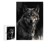 Jigsaw Puzzles for Adults300 PCS Gaze of The Night Wolf Jigsaws for Adults Family Games Presents for Women Unique Birthday And Gifts 300 PCS