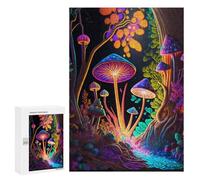 Jigsaw Puzzles for Adults300 PCS Glowing Forest Mushrooms-5 Puzzle for Adults Fun Games Wall Decoration Deal As Gifts for The Whole Family 300 PCS