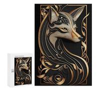 Jigsaw Puzzles for Adults300 PCS Golden Fox Art Deco Harmony Jigsaw for Adults Brain Teaser Game Pattern Assembly Unique Birthday And Gifts 300 PCS