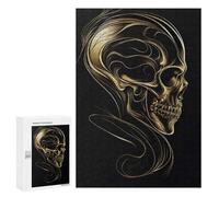 Jigsaw Puzzles for Adults300 PCS Golden Skull of Eternity Puzzle for Adults Fun Games Wall Decoration Deal As Gifts for The Whole Family 300 PCS