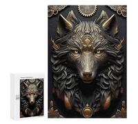 Jigsaw Puzzles for Adults300 PCS Golden Wolf Sun God Art Jigsaw for Adults Brain Teaser Game Pattern Assembly Unique Birthday And Gifts 300 PCS