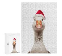 Jigsaw Puzzles for Adults300 PCS Goose with Santa Hat Puzzle for Adults DIY Toys Staycation Kill Time Fun at Home Activities, 300 PCS