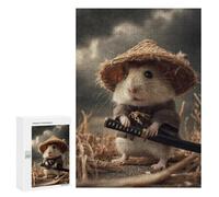 Jigsaw Puzzles for Adults300 PCS Hamster Samurai Warrior Adult Jigsaw Puzzles For Family Fun Fun Activities at Home Challenging Family Fun Game 300 PCS