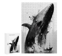 Jigsaw Puzzles for Adults300 PCS Inky Whale Emerging Adult Puzzles Brain Teaser Game Home Decoration Help The Brain Exercise 300 PCS