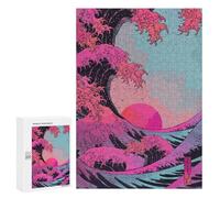 Jigsaw Puzzles for Adults300 PCS Japan Wave Adult Puzzles Brain Teaser Game Home Decoration Help The Brain Exercise 300 PCS