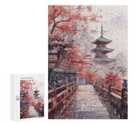 Jigsaw Puzzles for Adults300 PCS Japanese Sakura Temple Puzzle for Adults DIY Toys Staycation Kill Time Fun at Home Activities, 300 PCS