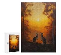 Jigsaw Puzzles for Adults300 PCS Kangaroo Forest Sunset Teenagers Puzzles Relaxing Games For Family Fun Fun Activities at Home 300 PCS