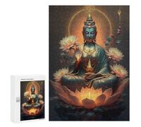 Jigsaw Puzzles for Adults300 PCS Lotus Enlightenment Statue Puzzle for Adults DIY Toys Staycation Kill Time Fun at Home Activities, 300 PCS