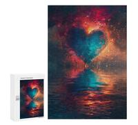 Jigsaw Puzzles for Adults300 PCS Love in Flames Heart on Fire Adult Jigsaw Puzzles For Family Fun Fun Activities at Home Challenging Family Fun Game 300 PCS