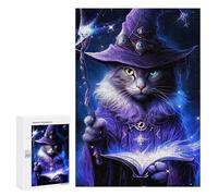 Jigsaw Puzzles for Adults300 PCS Magical Wizard Cat Art Print Jigsaw for Adults Brain Teaser Game Pattern Assembly Unique Birthday And Gifts 300 PCS