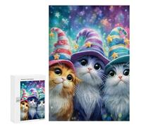 Jigsaw Puzzles for Adults300 PCS Magical Wizard Cats Adult Jigsaw Puzzles For Family Fun Fun Activities at Home Challenging Family Fun Game 300 PCS
