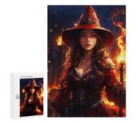 Jigsaw Puzzles for Adults300 PCS Magical Woman Wizard Adult Jigsaw Puzzle Family Games Difficult Challenge Fun Activities at Home 300 PCS