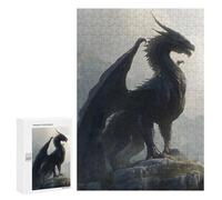 Jigsaw Puzzles for Adults300 PCS Majestic Dragon Perched on Mountain Peak Jigsaws for Adults Family Games Presents for Women Unique Birthday And Gifts 300 PCS