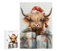 Jigsaw Puzzles for Adults300 PCS Merry Tiny Cow Xmas Puzzle for Adults DIY Toys Staycation Kill Time Fun at Home Activities, 300 PCS