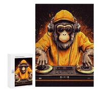Jigsaw Puzzles for Adults300 PCS Monkey DJ in Action Puzzle for Adults Fun Games Wall Decoration Deal As Gifts for The Whole Family 300 PCS