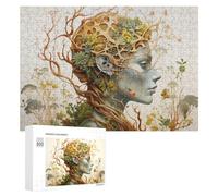Jigsaw Puzzles for Adults300 PCS Nature's Harmony A Woman's Connection with Plants Teenagers Puzzles Anti-Stress Toys Presents for Women Fun Activities at Home 300 PCS