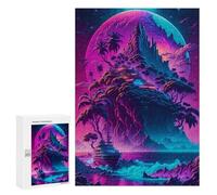 Jigsaw Puzzles for Adults300 PCS Neon Island Fantasy -1 Adult Jigsaw Puzzle Hands-on Game But Fun And Humorous Stress Reduction Gifts 300 PCS