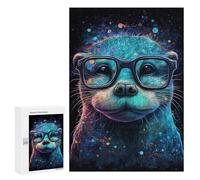 Jigsaw Puzzles for Adults300 PCS Otter Glasses Fantasy Art Print Jigsaw for Adults Brain Teaser Game Pattern Assembly Unique Birthday And Gifts 300 PCS