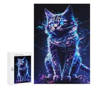 Jigsaw Puzzles for Adults300 PCS Paint Glitching Cat Adult Jigsaw Puzzle Family Games Difficult Challenge Fun Activities at Home 300 PCS