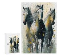 Jigsaw Puzzles for Adults300 PCS Painted Horses in Bloom Puzzle for Adults Fun Games Wall Decoration Deal As Gifts for The Whole Family 300 PCS