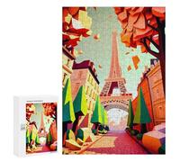 Jigsaw Puzzles for Adults300 PCS Parisian Autumn Street Scene Adult Jigsaw Puzzle Hands-on Game But Fun And Humorous Stress Reduction Gifts 300 PCS