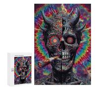 Jigsaw Puzzles for Adults300 PCS Psychedelic Demon Smoking Art Print Jigsaws for Adults Puzzle Family Activities Fun Activities at Home Gifts for Friends And Family 300 PCS