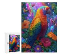 Jigsaw Puzzles for Adults300 PCS Rainbow Parrot Garden Adult Jigsaw Puzzles For Family Fun Fun Activities at Home Challenging Family Fun Game 300 PCS