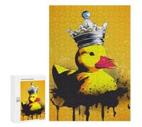 Jigsaw Puzzles for Adults300 PCS Rubber Duck With Crown Puzzle for Adults DIY Toys Staycation Kill Time Fun at Home Activities, 300 PCS